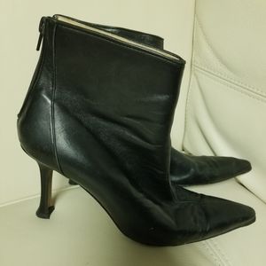 Manolo Blahnik Soft Black leather Stiletto Booties